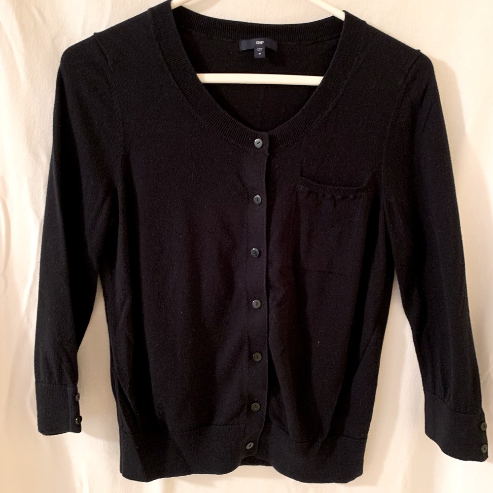 GAP Black Button-Up 3/4 length
sleeve Cardigan